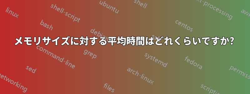 メモリサイズに対する平均時間はどれくらいですか?