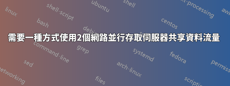 需要一種方式使用2個網路並行存取伺服器共享資料流量