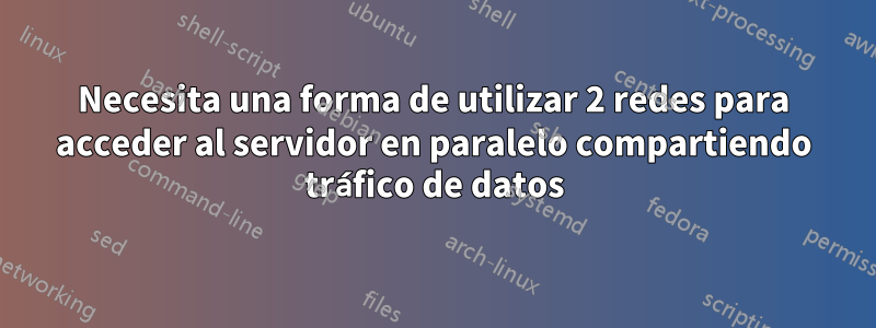 Necesita una forma de utilizar 2 redes para acceder al servidor en paralelo compartiendo tráfico de datos