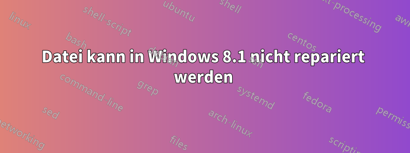 Datei kann in Windows 8.1 nicht repariert werden