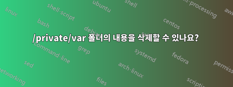 /private/var 폴더의 내용을 삭제할 수 있나요?