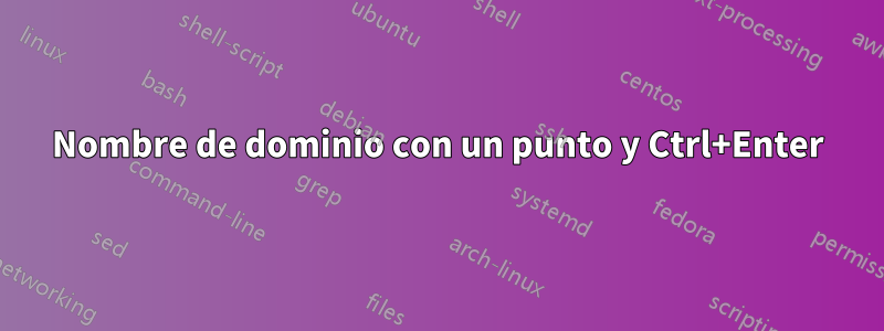 Nombre de dominio con un punto y Ctrl+Enter