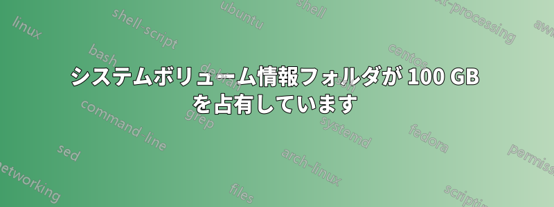 システムボリューム情報フォルダが 100 GB を占有しています