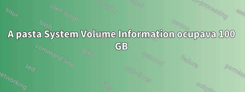 A pasta System Volume Information ocupava 100 GB