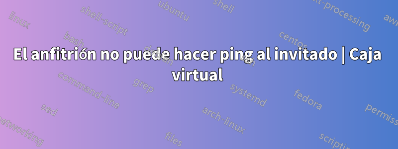 El anfitrión no puede hacer ping al invitado | Caja virtual