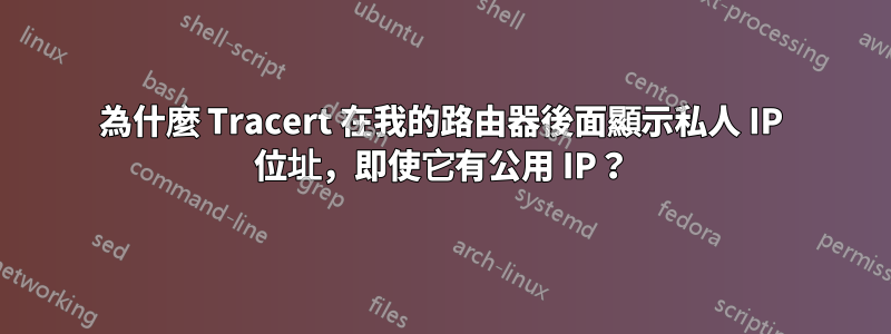 為什麼 Tracert 在我的路由器後面顯示私人 IP 位址，即使它有公用 IP？