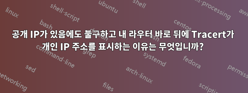 공개 IP가 있음에도 불구하고 내 라우터 바로 뒤에 Tracert가 개인 IP 주소를 표시하는 이유는 무엇입니까?