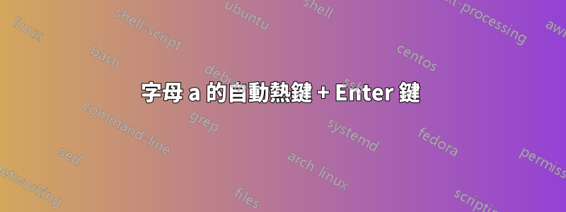 字母 a 的自動熱鍵 + Enter 鍵