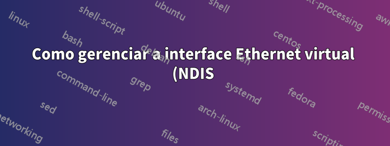 Como gerenciar a interface Ethernet virtual (NDIS) com cmd