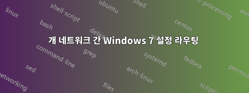 2개 네트워크 간 Windows 7 설정 라우팅