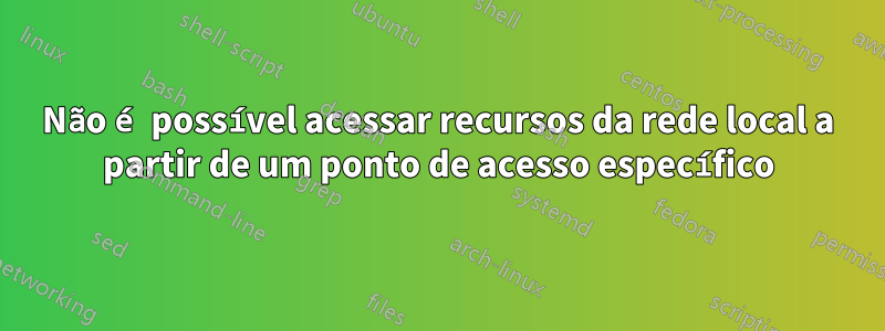 Não é possível acessar recursos da rede local a partir de um ponto de acesso específico