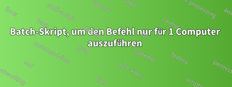 Batch-Skript, um den Befehl nur für 1 Computer auszuführen