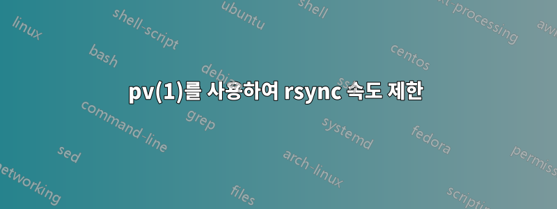 pv(1)를 사용하여 rsync 속도 제한