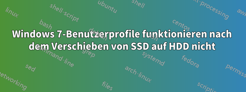 Windows 7-Benutzerprofile funktionieren nach dem Verschieben von SSD auf HDD nicht