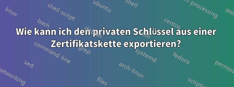 Wie kann ich den privaten Schlüssel aus einer Zertifikatskette exportieren?