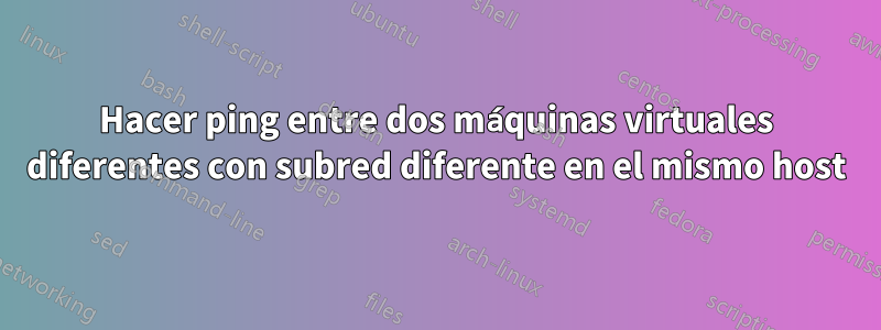 Hacer ping entre dos máquinas virtuales diferentes con subred diferente en el mismo host