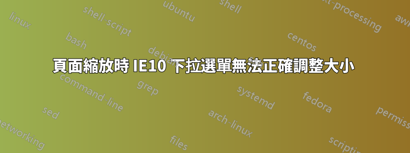 頁面縮放時 IE10 下拉選單無法正確調整大小