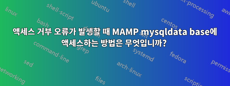 1045 액세스 거부 오류가 발생할 때 MAMP mysqldata base에 액세스하는 방법은 무엇입니까?