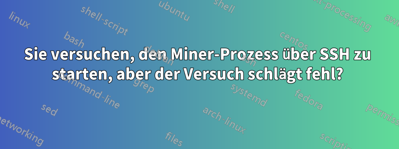 Sie versuchen, den Miner-Prozess über SSH zu starten, aber der Versuch schlägt fehl?