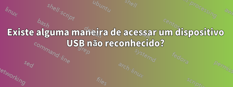 Existe alguma maneira de acessar um dispositivo USB não reconhecido?