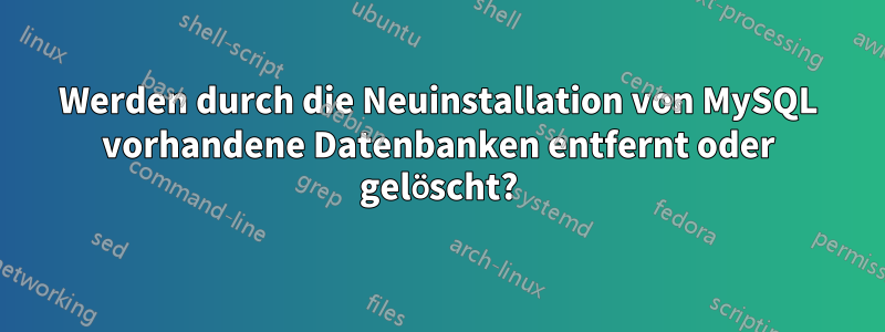 Werden durch die Neuinstallation von MySQL vorhandene Datenbanken entfernt oder gelöscht?