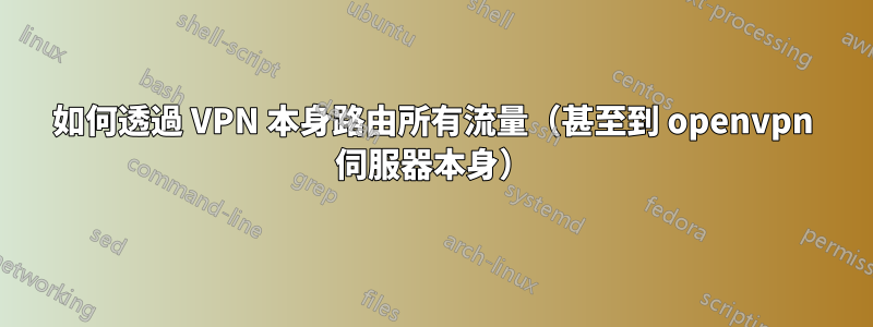 如何透過 VPN 本身路由所有流量（甚至到 openvpn 伺服器本身）