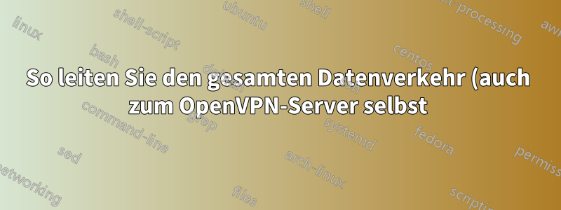 So leiten Sie den gesamten Datenverkehr (auch zum OpenVPN-Server selbst) über das VPN selbst weiter