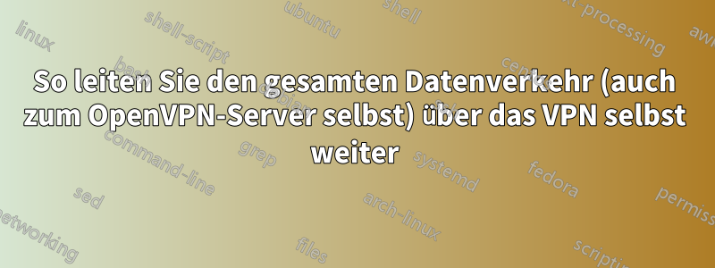 So leiten Sie den gesamten Datenverkehr (auch zum OpenVPN-Server selbst) über das VPN selbst weiter