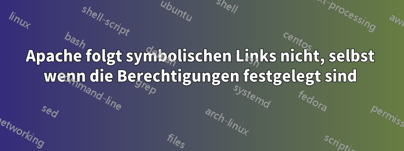 Apache folgt symbolischen Links nicht, selbst wenn die Berechtigungen festgelegt sind