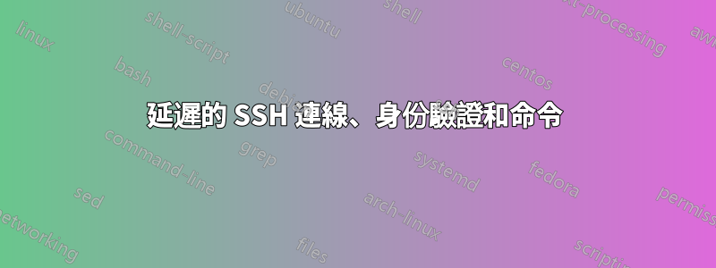 延遲的 SSH 連線、身份驗證和命令