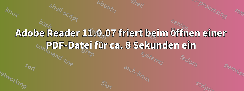 Adobe Reader 11.0.07 friert beim Öffnen einer PDF-Datei für ca. 8 Sekunden ein