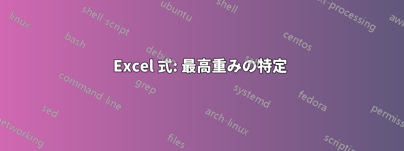 Excel 式: 最高重みの特定