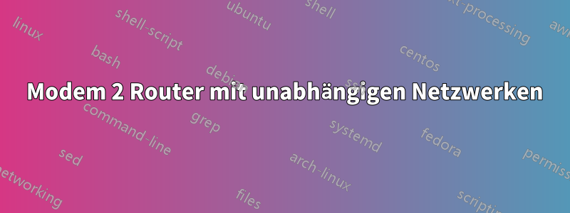 1 Modem 2 Router mit unabhängigen Netzwerken