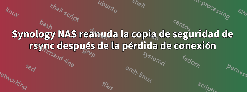 Synology NAS reanuda la copia de seguridad de rsync después de la pérdida de conexión