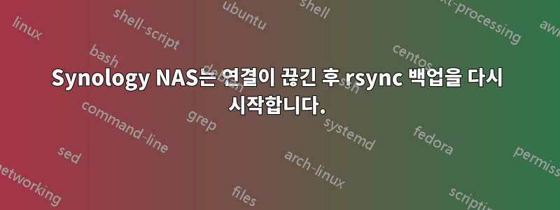 Synology NAS는 연결이 끊긴 후 rsync 백업을 다시 시작합니다.