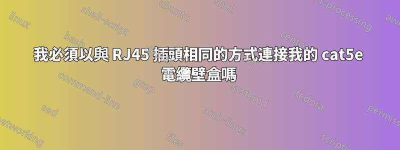 我必須以與 RJ45 插頭相同的方式連接我的 cat5e 電纜壁盒嗎