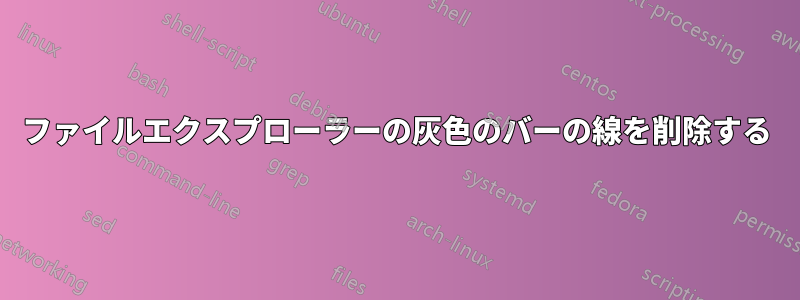 ファイルエクスプローラーの灰色のバーの線を削除する