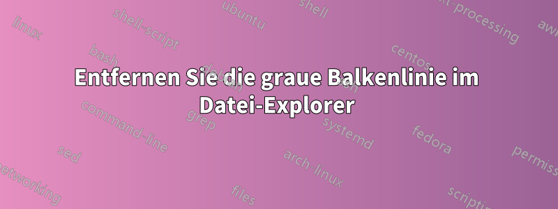 Entfernen Sie die graue Balkenlinie im Datei-Explorer