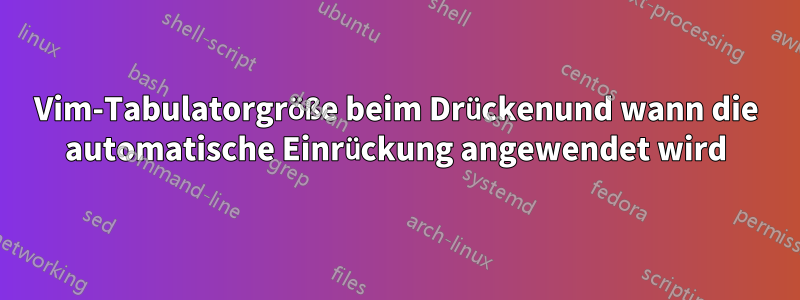 Vim-Tabulatorgröße beim Drückenund wann die automatische Einrückung angewendet wird