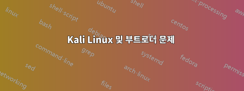 Kali Linux 및 부트로더 문제