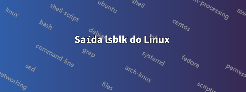 Saída lsblk do Linux