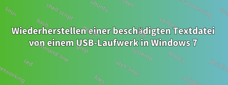 Wiederherstellen einer beschädigten Textdatei von einem USB-Laufwerk in Windows 7