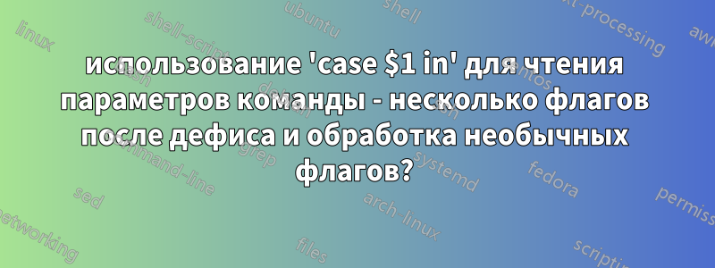 использование 'case $1 in' для чтения параметров команды - несколько флагов после дефиса и обработка необычных флагов?