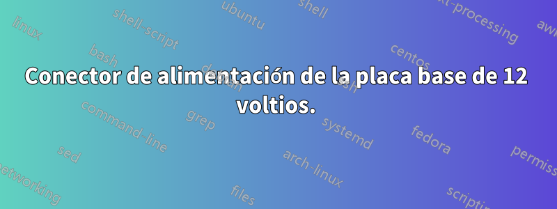 Conector de alimentación de la placa base de 12 voltios.