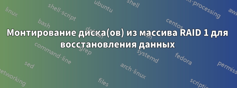 Монтирование диска(ов) из массива RAID 1 для восстановления данных