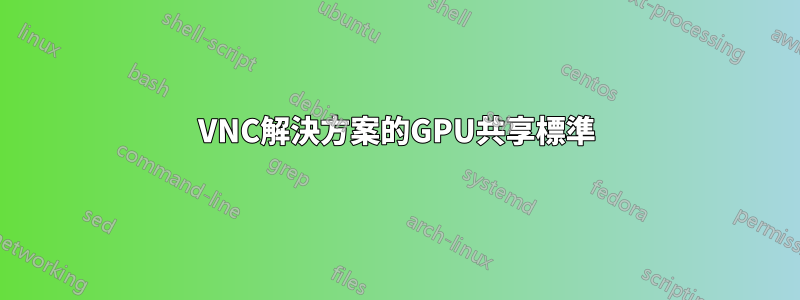 VNC解決方案的GPU共享標準