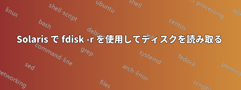 Solaris で fdisk -r を使用してディスクを読み取る