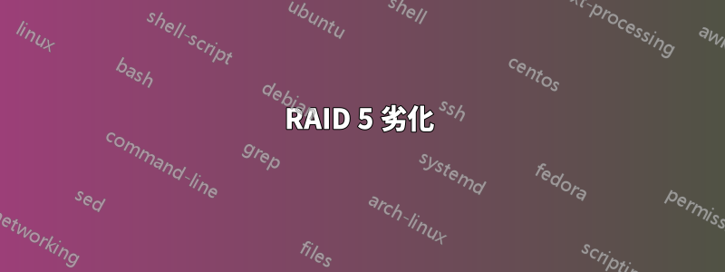 RAID 5 劣化