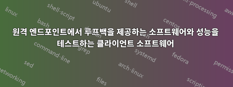 원격 엔드포인트에서 루프백을 제공하는 소프트웨어와 성능을 테스트하는 클라이언트 소프트웨어