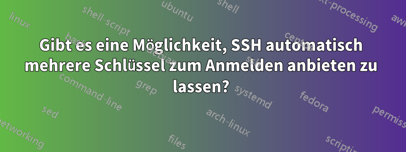 Gibt es eine Möglichkeit, SSH automatisch mehrere Schlüssel zum Anmelden anbieten zu lassen?